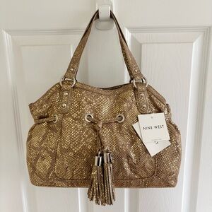 Nine West Gold Large Purse/Shoulder Bag